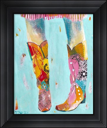 Framed Cowgirl Boots Print