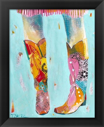 Framed Cowgirl Boots Print