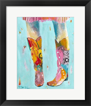 Framed Cowgirl Boots Print