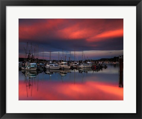 Framed Ganges Harbor Sunset Print