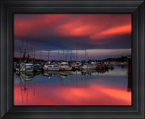 Framed Ganges Harbor Sunset Print