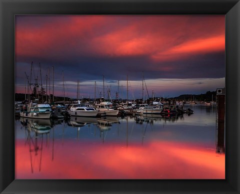 Framed Ganges Harbor Sunset Print