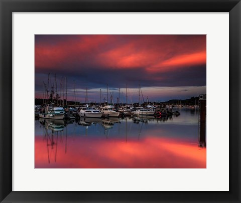 Framed Ganges Harbor Sunset Print