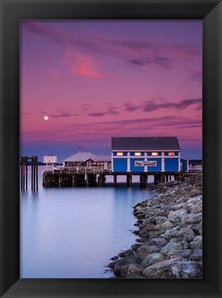 Framed Moon over Sidney Fish Market Print