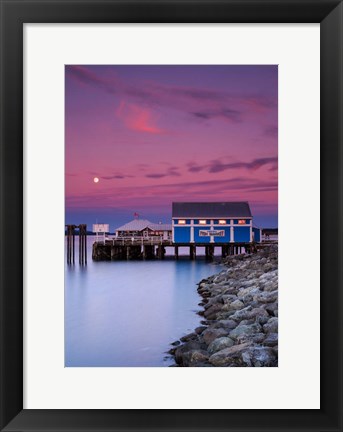 Framed Moon over Sidney Fish Market Print