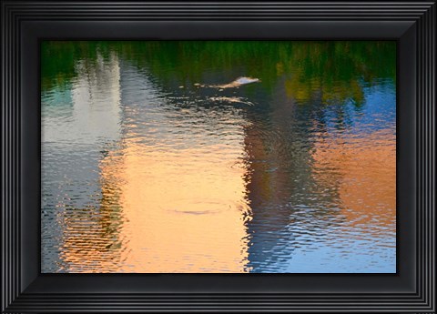 Framed Reflection on the Iowa River No. 1 Print