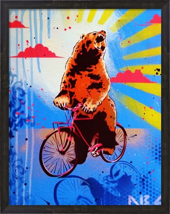 Framed Bear Back Rider Print