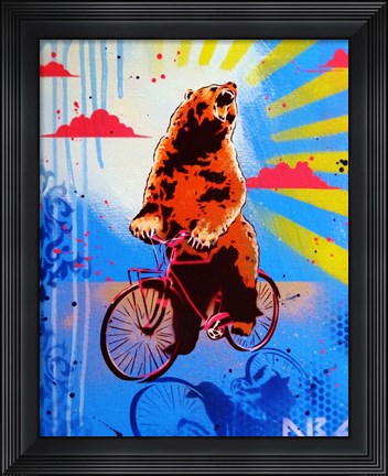 Framed Bear Back Rider Print