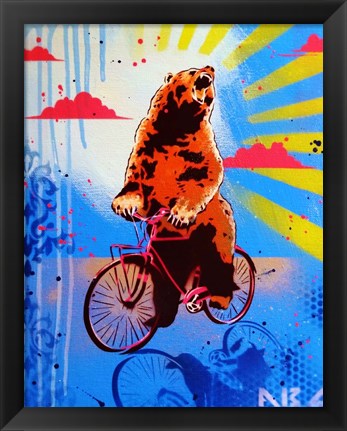 Framed Bear Back Rider Print