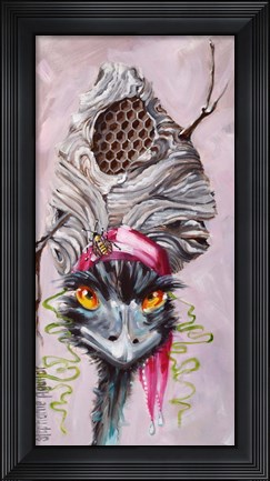 Framed Emu with Hornet&#39;s Nest Print