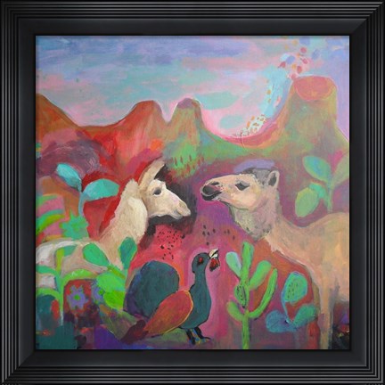 Framed Camel and the Llama Print