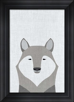 Framed Gray Wolf Print