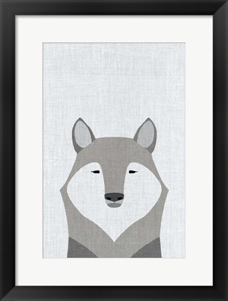 Framed Gray Wolf Print