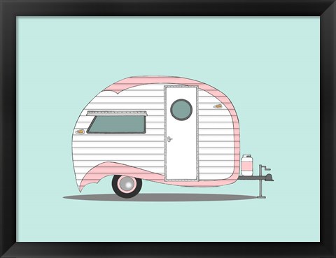 Framed Pink Stripe Teardrop Print