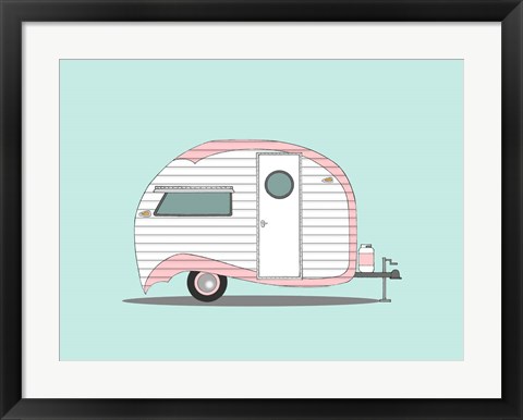 Framed Pink Stripe Teardrop Print