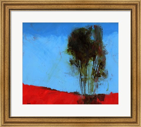 Framed Cyan and Red Print