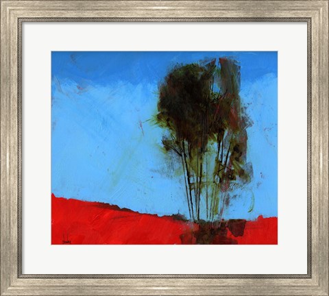 Framed Cyan and Red Print