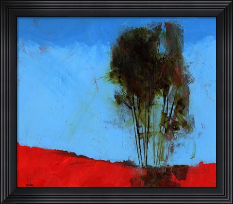 Framed Cyan and Red Print
