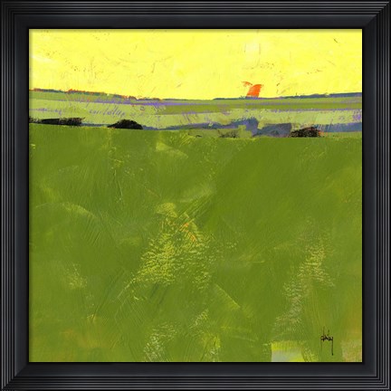 Framed Hot Sky over Lazy Fields Print