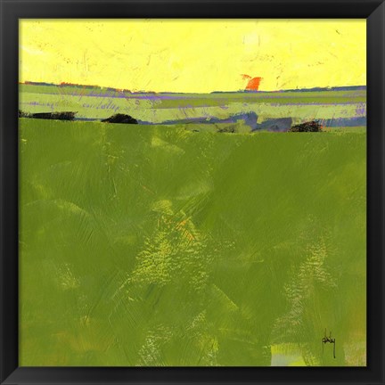 Framed Hot Sky over Lazy Fields Print