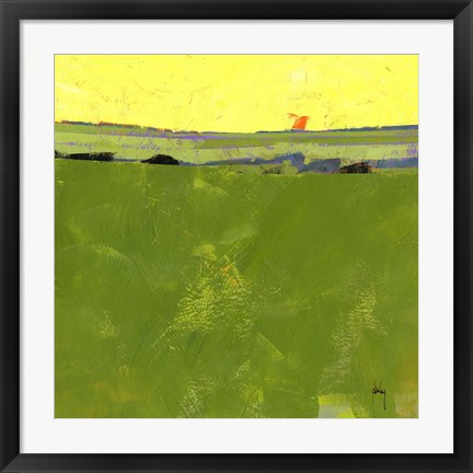 Framed Hot Sky over Lazy Fields Print