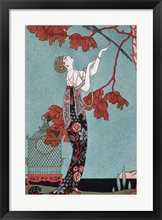 Framed Fashion Illustration, 1914 Print