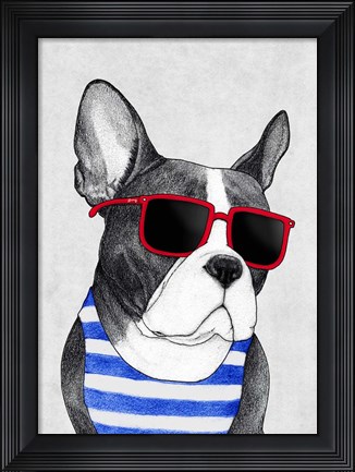 Framed Frenchie Summer Style Print