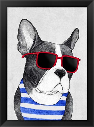 Framed Frenchie Summer Style Print