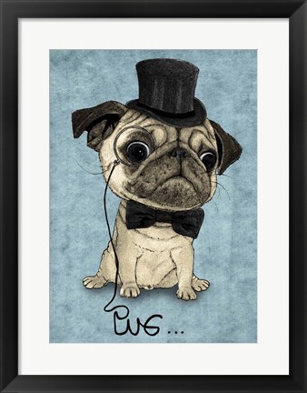 Framed Gentle Pug Print