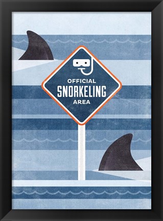 Framed Official Snorkeling Area Print