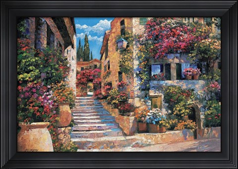 Framed Riviera Stairs Print
