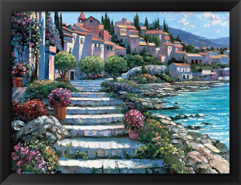 Framed Steps of St. Tropez Print