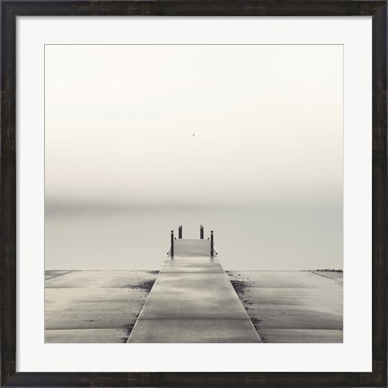 Framed Pier and Seagull Print