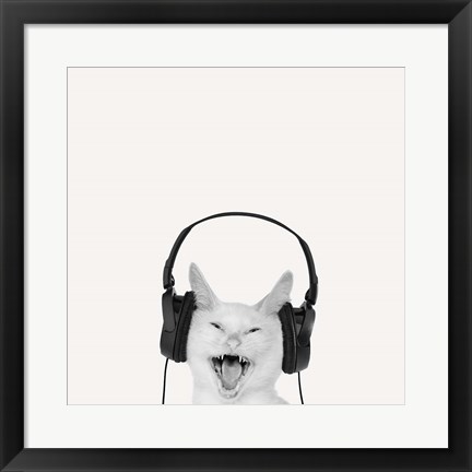 Framed Rockin&#39; Kitten Print