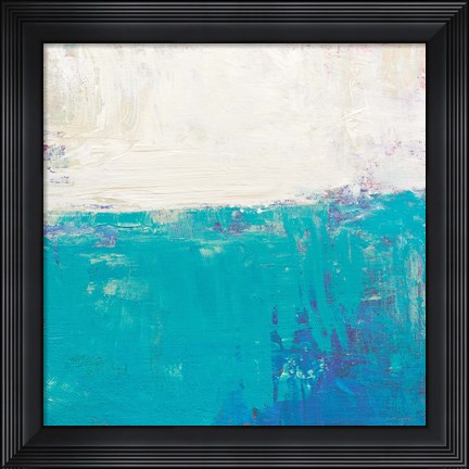 Framed Aqua White Print
