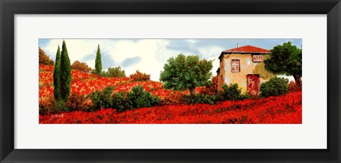 Framed I Papaveri Sulle Colline Print