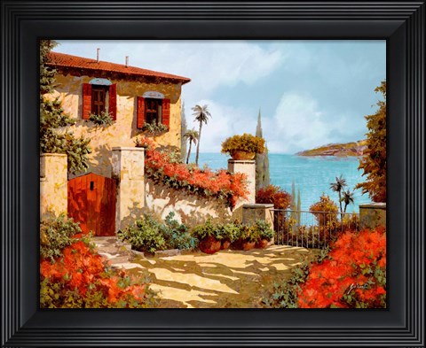Framed Il Giardino Rosso Print