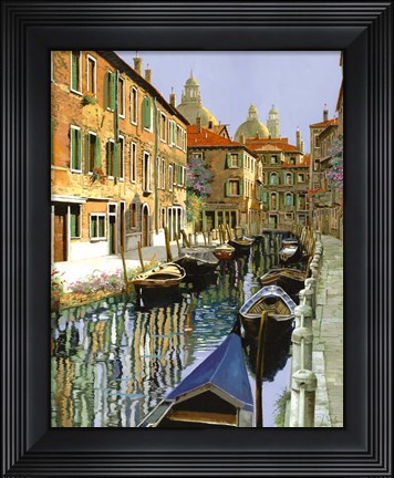 Framed La Barche Sul Canale Print
