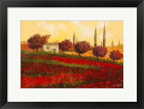 Framed Papaveri Toscana II Print