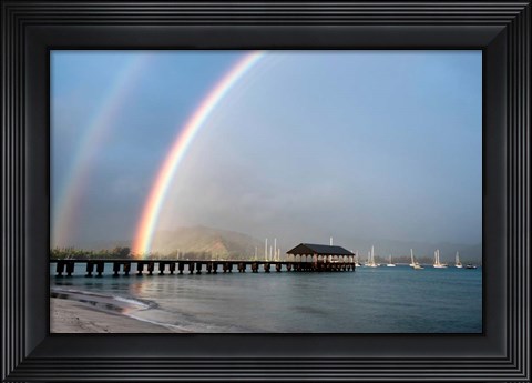 Framed Rainbows at Hanalei Print