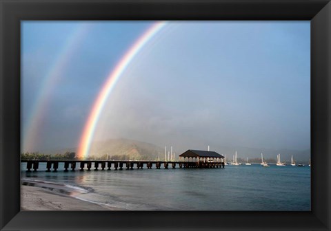 Framed Rainbows at Hanalei Print