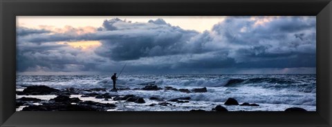 Framed Surf Fishing Print