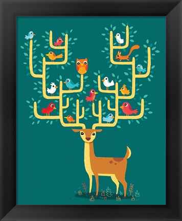 Framed Antler City Print