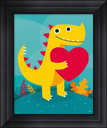 Framed Dino Love Print