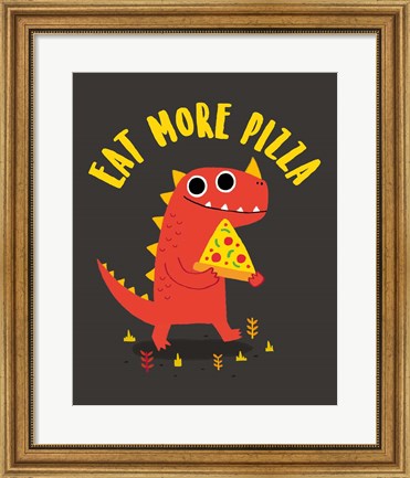 Framed Eat More Pizza Print
