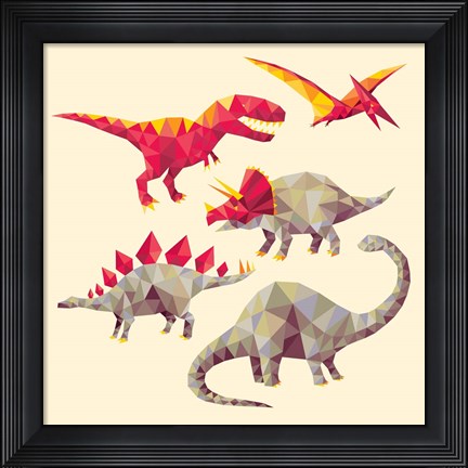 Framed Geo Saurs Print