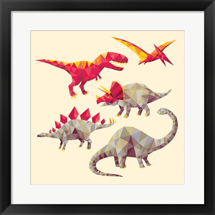 Framed Geo Saurs Print