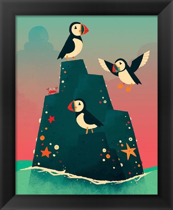 Framed Puffin Rock Print