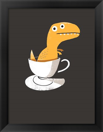 Framed Tea Rex Print