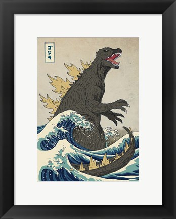 Framed Great Monster off Kanagawa Print